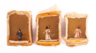 Three early 20th century Mexican Dressed Fleas or Pulgas Vestidas,