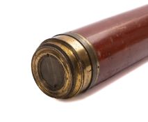 A 19th century mahogany and brass single draw 'Day or Night' telescope, maker Isaac Aaron's & Son,
