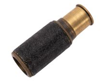 A WWII RAF/ SOE miniature brass telescope: single draw, 3.2cm closed, 4.2cm extended.