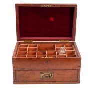 A Victorian mahogany apothecary box.
