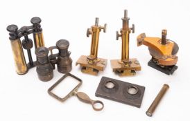 A rectangular horn mounted magnifying glass,