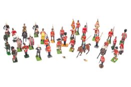 A mixed collection of Britains Napoleonic era model soldiers.