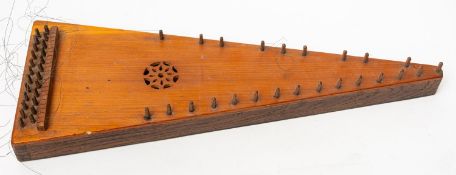 A twenty-four string Bowed Psaltery (without Bow) - requires restringing, shows good ageing.