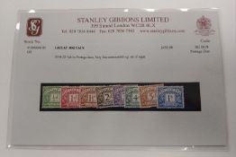GB SG D1 - D8 unmounted mint on SG stock card.