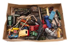 A mixed collection of diecast toys.