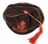 A Llanelly Intermediate School 1917/18 rugby cap belonging to David J Palmer.