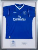 A signed Chelsea FC shirt from the 2004-2005 season.