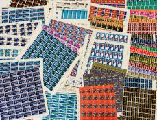 GB box of complete sheets pre-decimal commemoratives and definitives. Approx 124 sheets.
