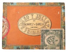 A sealed box of 10 Romeo Y Julieta de Alvarez y Garcia cigars.