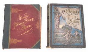 A collection of early stamps in old time printed albums with Great Britain 1840 1d & 2d used.