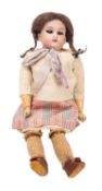 An early 20th Century continental bisque head doll.