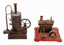 A Mamod live steam stationary engine.