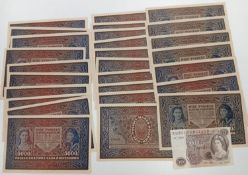 Poland banknotes 5000 Polish Mark Piec Tysiecy Marek Polskich 1920 x 27 notes in EF/UNC condition,