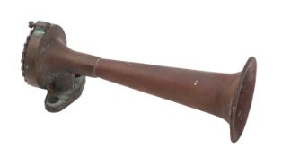 An early 20th Century ships air horn. With fluted end and mounting holes to the base, 28cm long.