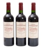 Three bottles of Chateau LaDominique ST. Emilion grand cru Classe 2009. 75cl, 14.5% vol.