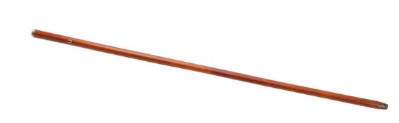 A 20th Century yellow metal topped Malacca walking stick.