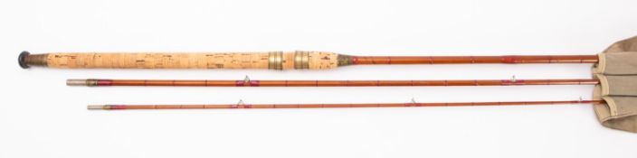 A Hardy The 'No.1 JWK Wallis' Avon three piece split can rod