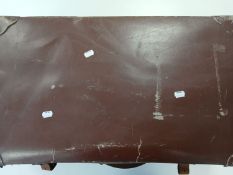 Old-time accumulation in large leather suitcase, stamps and covers including censors.