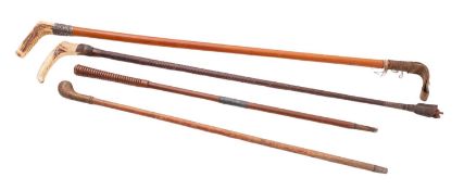 A late 19th century Braes of Derwent Hunt riding crop.