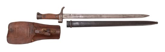 A French 1892 Berthier third pattern bayonet,