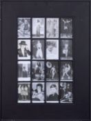 David Bowie (1947-2016) A framed group of sixteen various black and white prints of various
