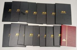 GB selected stamps in 15 Harrington & Byrne folders plus red stock-book including 1d red collection
