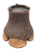 A late 19th/early 20th century taxidermy elephant foot ashtray, unsigned,