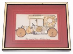 A collage of watch parts in the form of