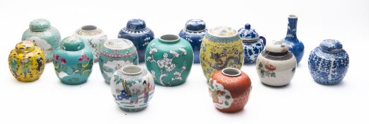 A mixed group of Chinese porcelain jars