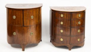 Two similar demi-lune side cabinets. Hav