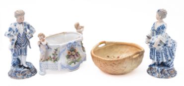 A Royal Worcester blush ivory bowl baske