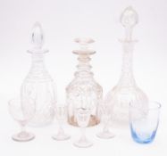 Two contemporary cut glass decanters tog