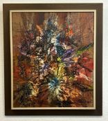 Roland C. Stegemann „Komposition in Braun mit floralen Strukturen“ 1970