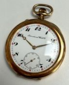 International Watch Co. (IWC) Schaffhausen - Openface-Taschenuhr in 14 Karat Gold, um 1915-1925