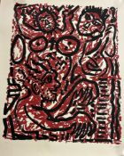 A. R. Penck Komposition in Rot und Schwarz, um 1990