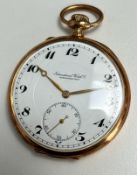 International Watch Co. IWC Schaffhausen - Goldene Lepine-Taschenuhr, um 1915-1925 585 Gold