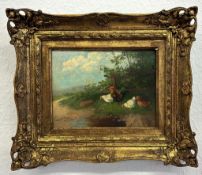 Eugen Frank-Colon - „Hühner am Bauernpfad“ Düsseldorfer Schule 