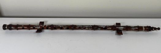 Chinese Inlaid Rosewood Flute