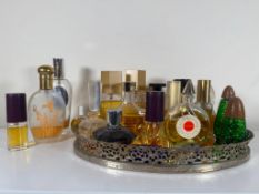 Lot of Vintage & Newer Perfumes, Perfume Bottles & a Mirrored Tray