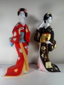 Vintage Hamilton Collection Hakata Dolls: Autumn Song Maiden & Winter Song Maiden