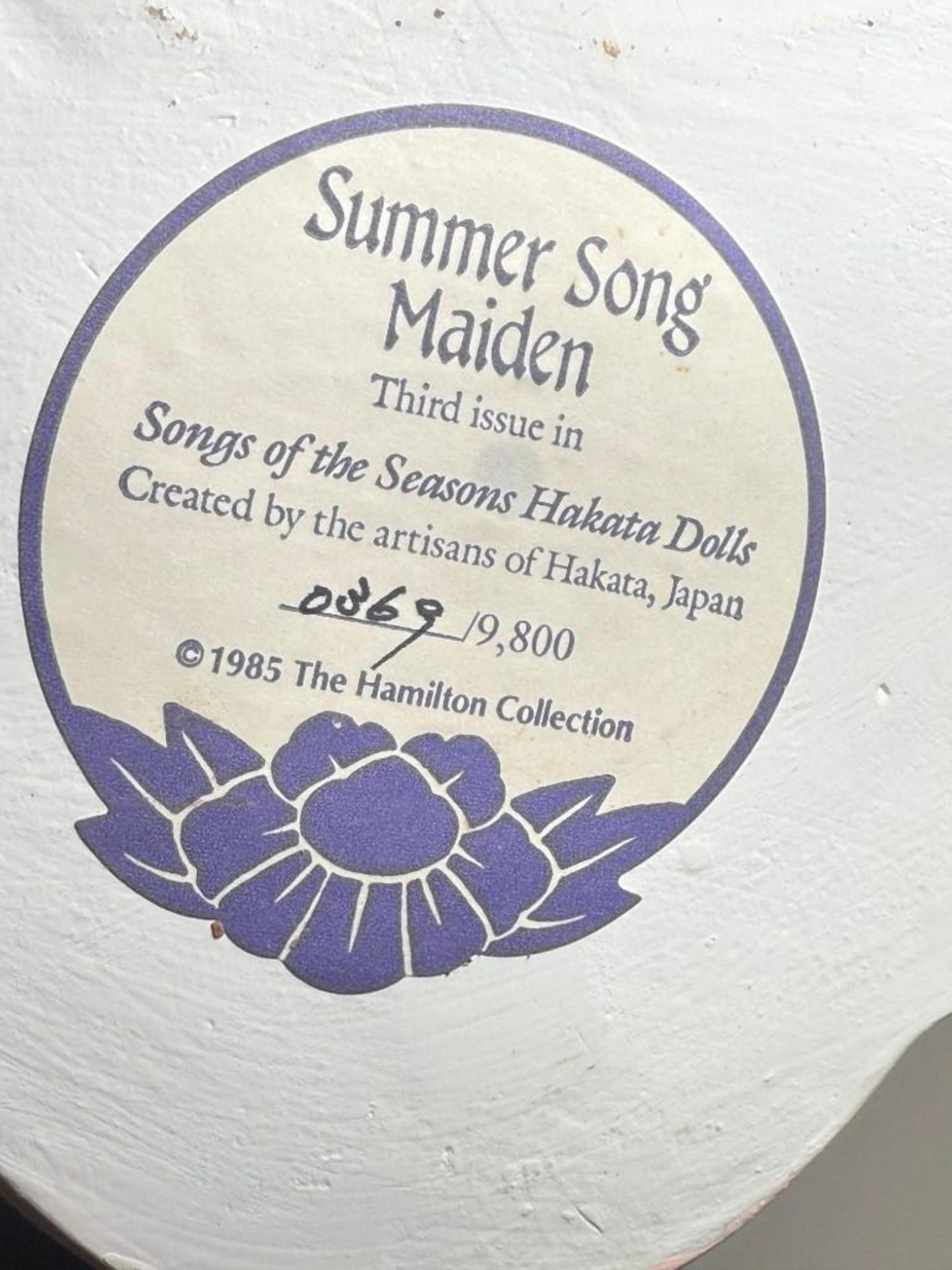 Vintage Hamilton Collection Hakata Dolls: Spring Song Maiden & Summer Song Maiden - Image 16 of 19