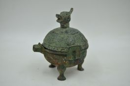 A Bronze Tripod with a Cover, Liu Ding. 20th Century.