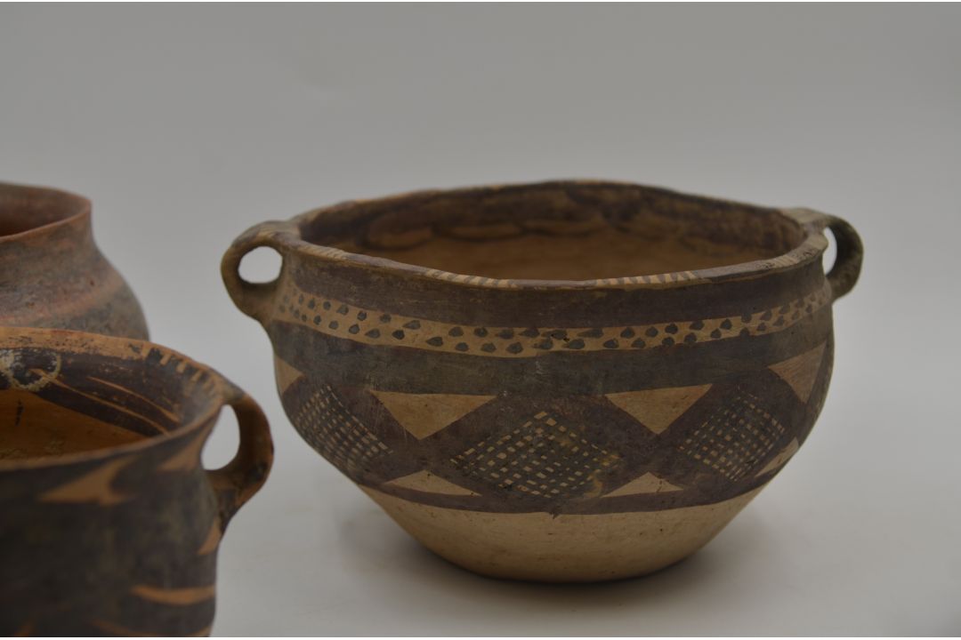 Four Painted Pottery Handled Jars, Majiayao Culture, Machang Phase - Image 4 of 7