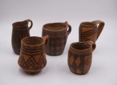 Five Painted Pottery Handled Cups, Majiayao Culture