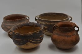 Four Painted Pottery Handled Jars, Majiayao Culture, Machang Phase