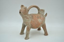 A Red Pottery Animal-shape Vessel, Dawenkou style