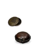 Two Silver Inlaid Bronze Boxes and Covers, 18/19th century,