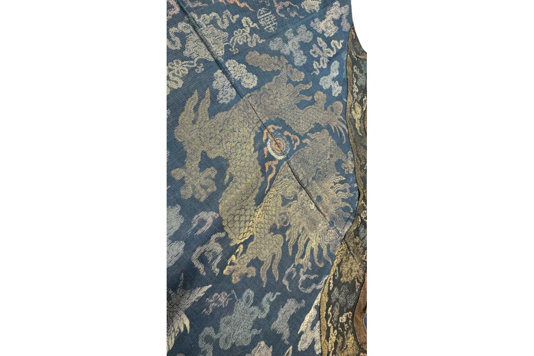 A Blue Silk Gauze Dragon Robe, 19th century - Image 10 of 18