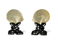 A Pair of Canton 'Mother of Pearl' Shells, 19th century