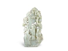 A Jade 'Three Star Gods' Group, 19th century,